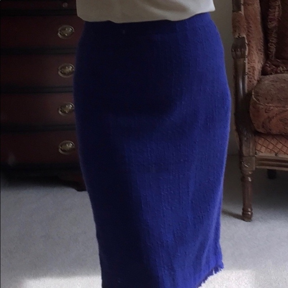 JCrew Textured Tweed Pencil Skirt with Fringes - Picture 5 of 15